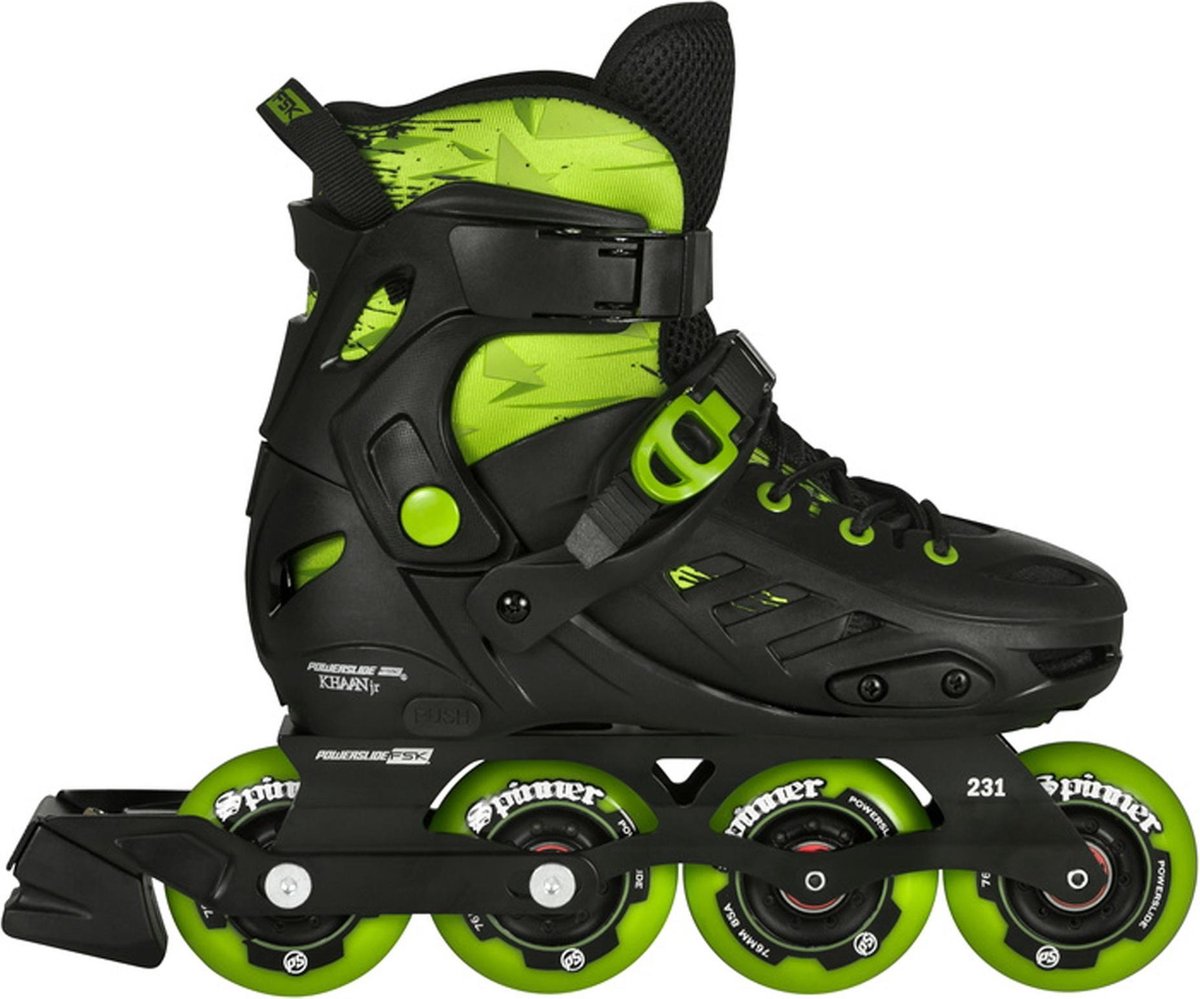 Powerslide Khaan  Inlineskates - Maat 27-30 - UnisexKinderen en volwassenen - zwart/groen