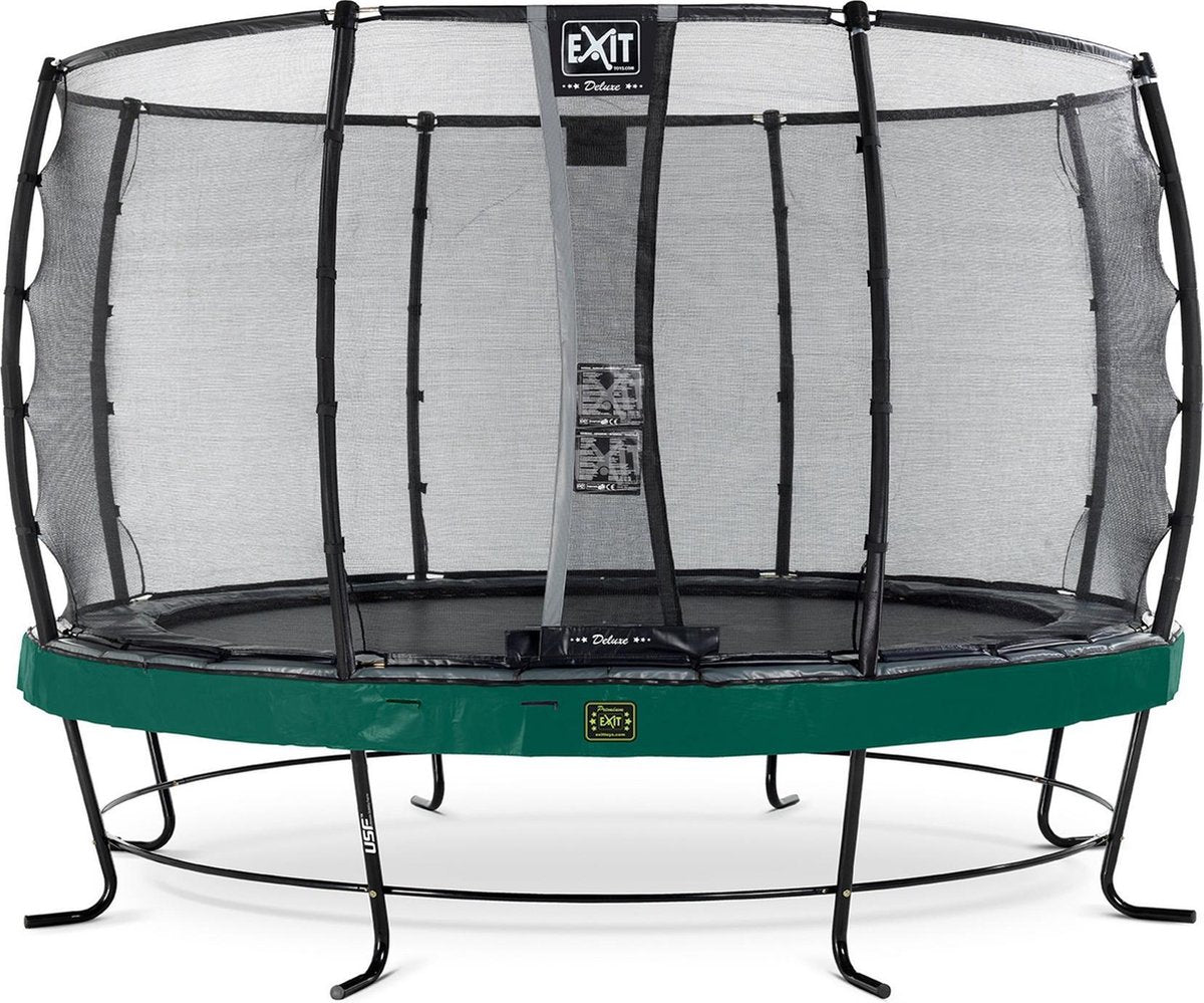 Trampoline EXIT Elegant Premium - ø366cm + net Deluxe - groen