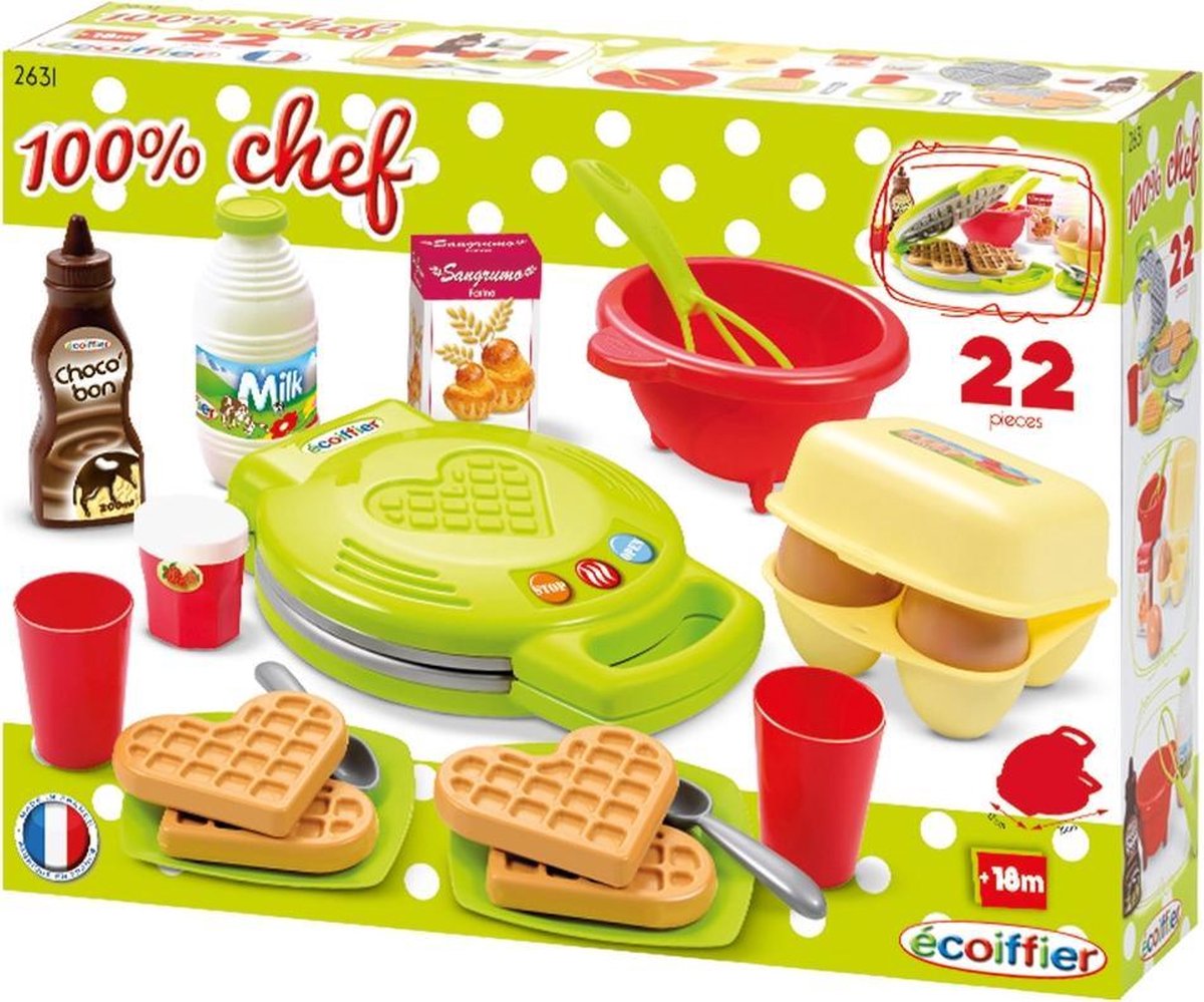 écoiffier 100% Chef: Wafelijzer 22-delig