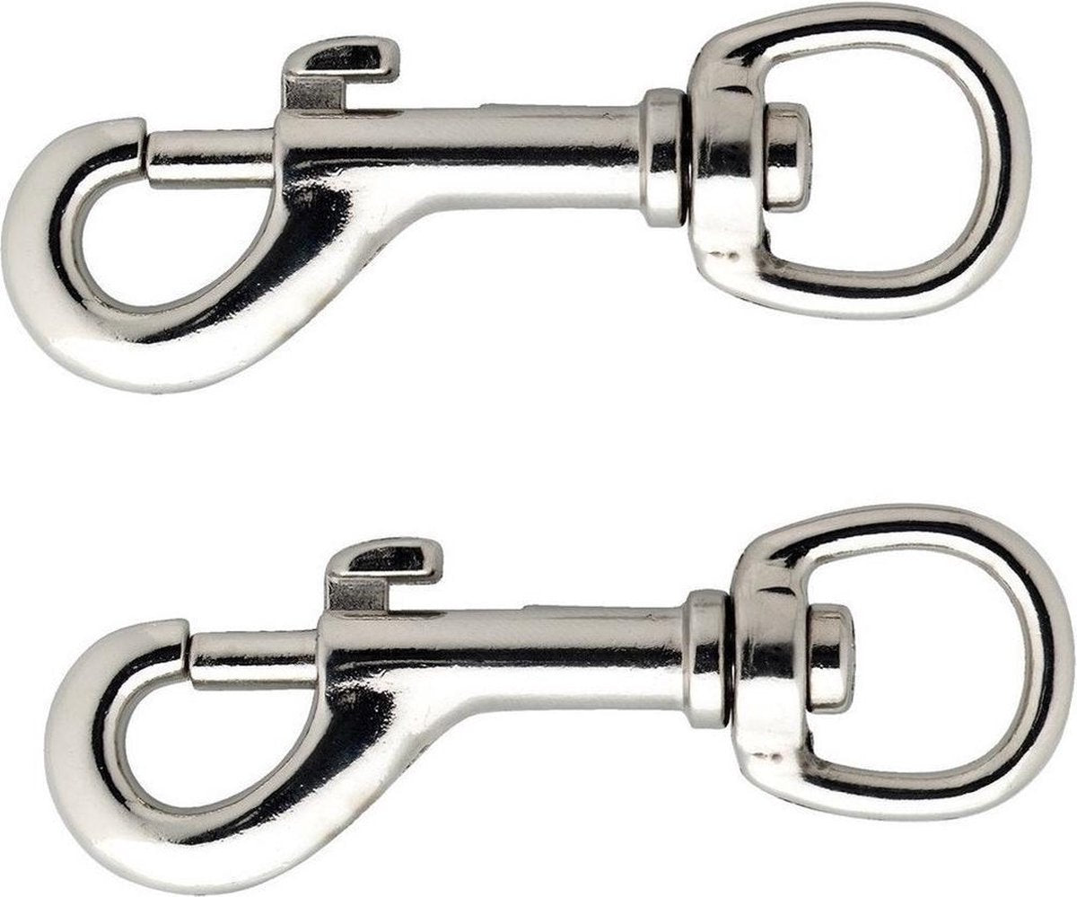 10x stuks musketonhaak / musketonhaken vernikkeld 5 x 1 cm - hondenlijn haak / dierenriem haak - musketon / musketons