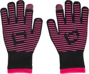 Brabo - BC7013 Wintergloves Swipe Bk/Pi (per 10) - Black/Pink - Vrouwen - Maat Teen