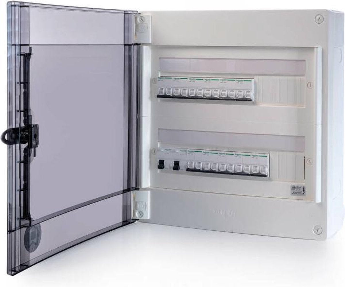 Voorbedrade verdeelkast Schneider Basic 1. (11 automaten inbegrepen)