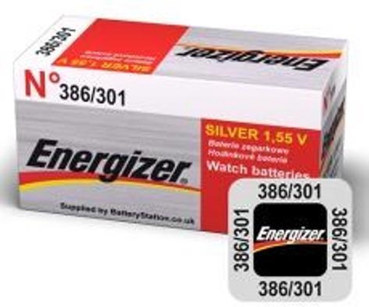 Energizer Silver Oxide Knoopcel batterij301/386 forniturenpack
