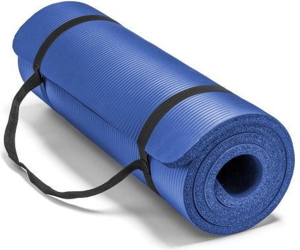 Sportbay fitnessmat - 180 cm x 60 cm x 1 cm - Blauw
