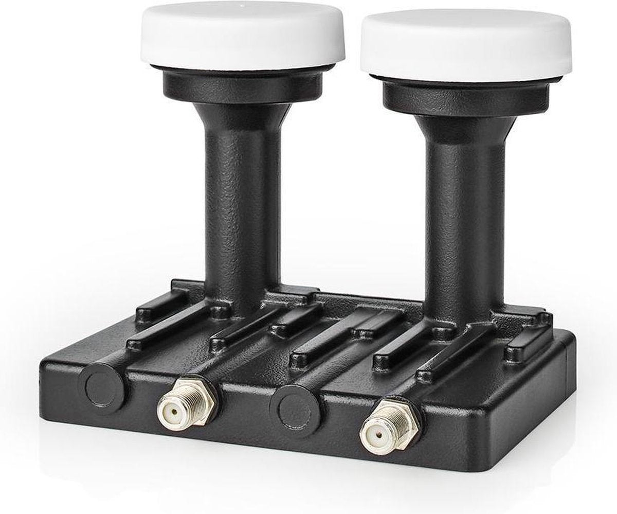 LNB | Twin Monoblock 6° | Outputs: 2x F-connector | Ruisbereik: 0.85 dB | Conversiewinst: 52-67 dB | Zwart