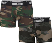 Heren Boxershort Logo Brandit 2-Pack Comfy cotton woodland/dacamo