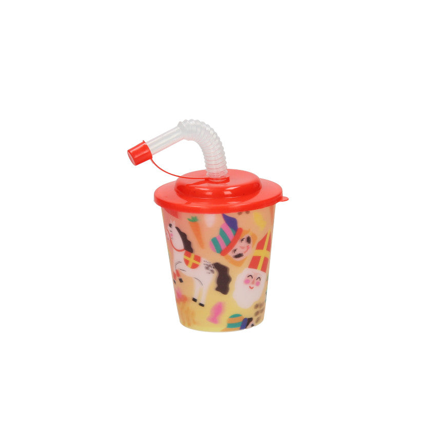 Beker met Deksel en Rietje Sinterklaas