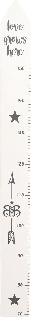Roba Groeimeter Rock Star Junior 150 Cm Hout Wit/grijs