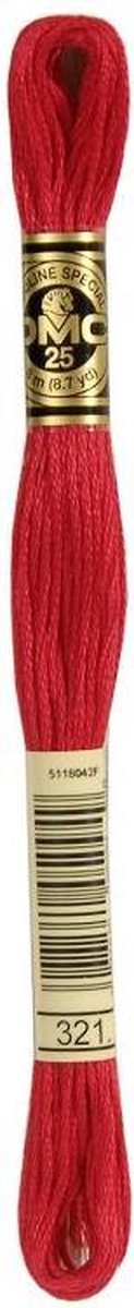 3 stuks DMC Borduurgaren-321 Rood