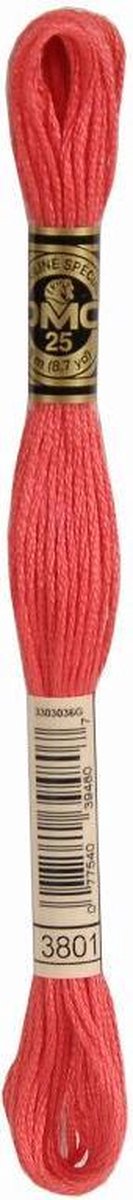 3 stuks DMC Borduurgaren-3801 Licht Rood
