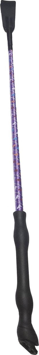 S2g Rijzweep Paardjesmotief 80 Cm Polyester Paars