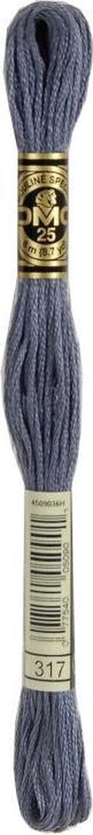 3 stuks DMC Borduurgaren-317 Grijs
