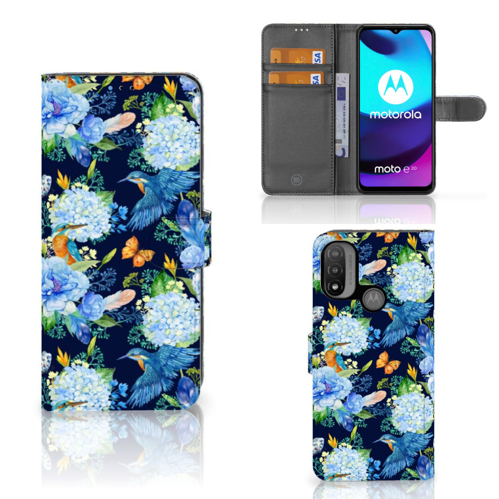 Telefoonhoesje | Met pasjeshouder | voor Motorola Moto E20 | E30 | E40 IJsvogel