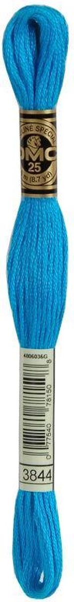 3 stuks DMC Borduurgaren-3844 Fel Blauw