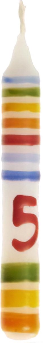 Glückskäfer Verjaardagskaars Cijfer 5 10 Cm Multicolor