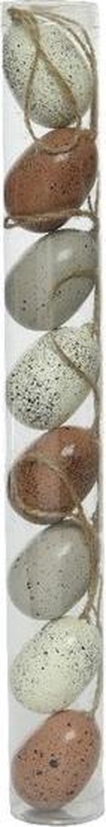 8x Pasen decoratie paaseieren vlekjes/spikkels 5 cm - Paastakken versieringen/decoraties paaseitjes
