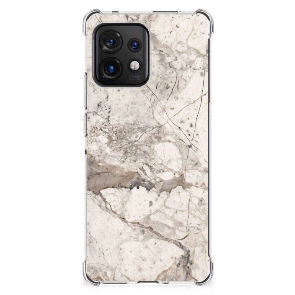 Motorola Edge 40 Pro Anti-Shock Hoesje Marmer Beige