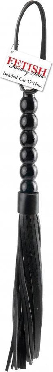 Beaded Cat-o-Nine Tails - Black - Paddles -