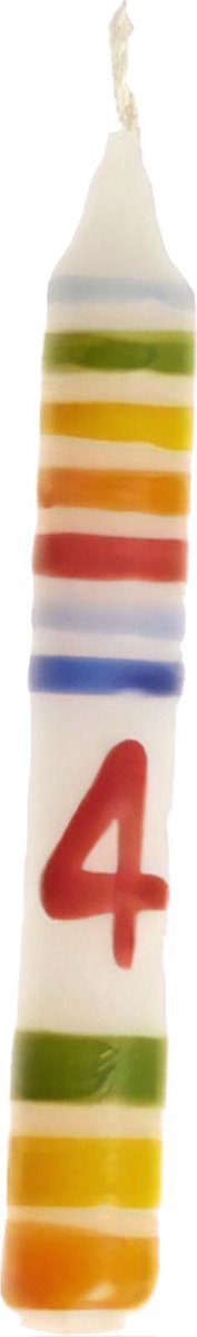 Glückskäfer Verjaardagskaars Cijfer 4 10 Cm Multicolor