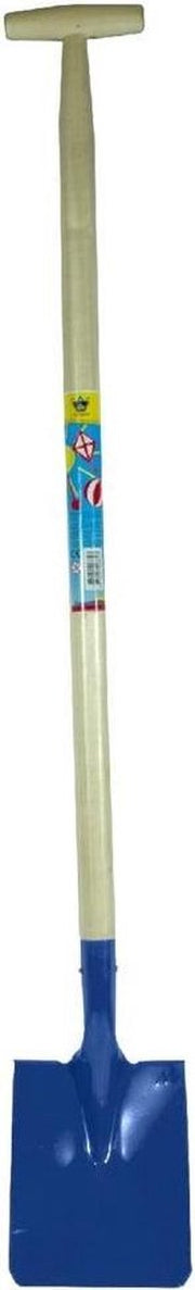 Strandschep houten greep - 106 cm - blauw
