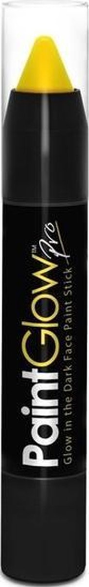 Neon gele Glow in the Dark schmink/make-up stift/potlood - Blacklight schmink/make-up geel thema