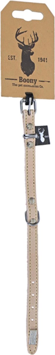 Boony Est1941 halsband leder 16mm/40cm zandkleur
