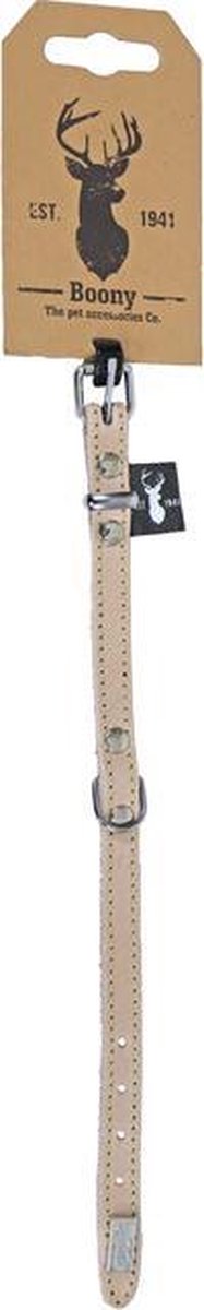 Boony Est1941 lederen halsband 10mm 25cm lang zandkleur