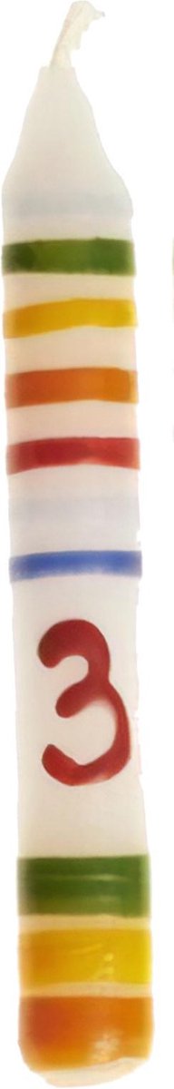 Glückskäfer Verjaardagskaars Cijfer 3 10 Cm Multicolor