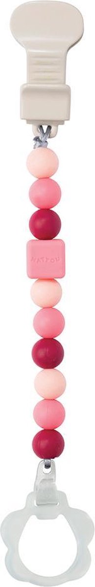 Nattou Siliconen Speenkoord - Fopspeenketting - Universeel - BPA Vrij - Koraal Roze