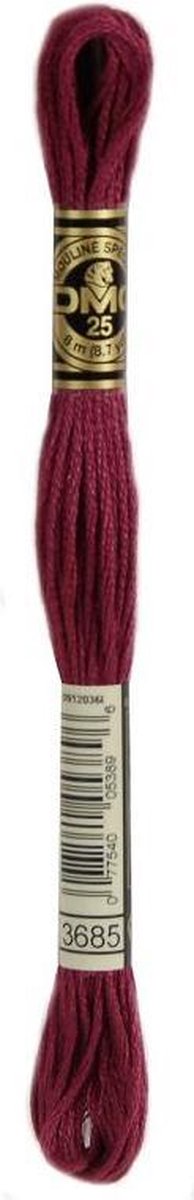 3 stuks DMC Borduurgaren-3685 Donker Rood