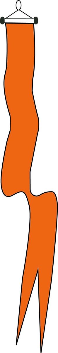 Oranje wimpel 25x400cm met zwaluwstaart