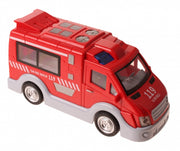 brandweerwagen met licht en geluid 17 cm rood