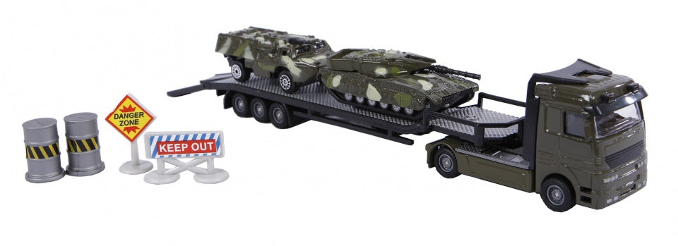 militair transport diecast 24 cm 7-delig