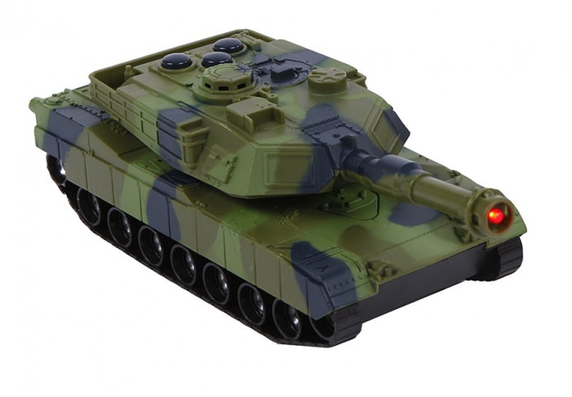 tank frictie met licht en geluid 15 cm groen/zwart