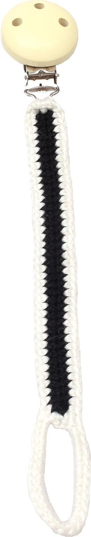 Naturezoo Fopspeenketting Bamboestof 20 Cm Zwart/wit
