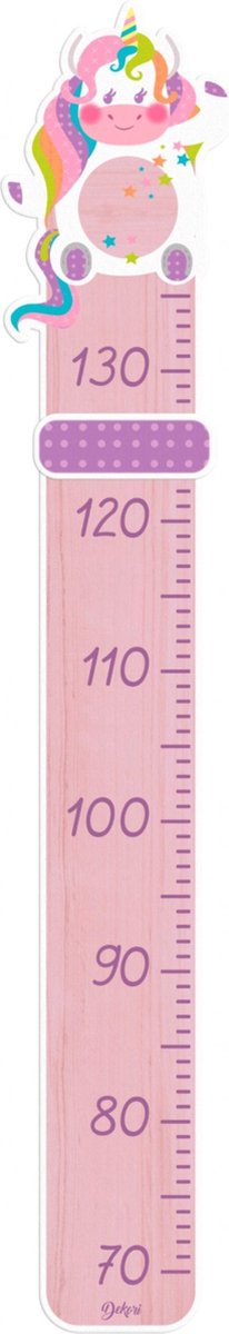 Dekori Groeimeter Eenhoorn Meisjes 115 Cm Hout Roze/paars