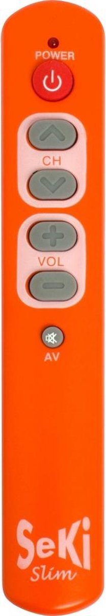 Universele afstandsbediening. Slank en zeer eenvoudig te bedienen. Speciaal voor Senioren en Slechtzienden Oranje