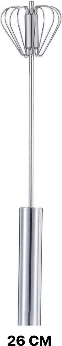 REPUS Semi Automatische Garde RVS SMALL |26 CM| Beslag klopper |Staafmixer |Melkschuimer| Mixer| Zilver |eierklopper |pannenkoekenbeslag | slagroomklopper |cappuccino klopper|Musthave