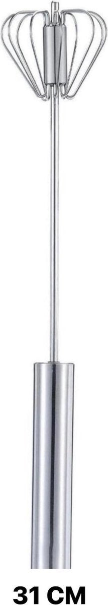 REPUS Semi Automatische Garde RVS LARGE|31 CM| Beslag klopper |Staafmixer |Melkschuimer| Mixer| Zilver |eierklopper |pannenkoekenbeslag | slagroomklopper |cappuccino klopper|Musthave