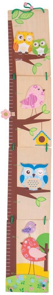 Bigjigs houten meetlat / groeimeter uil en vogel