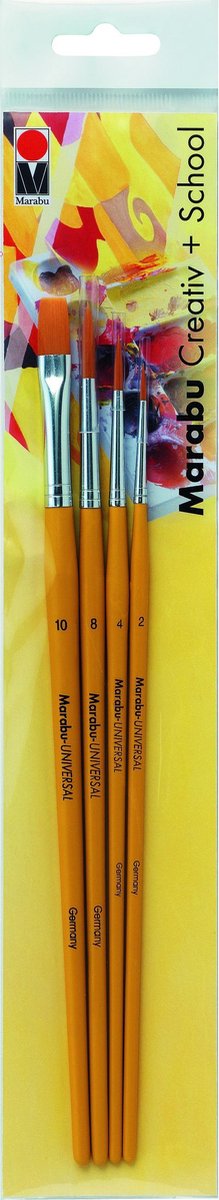 Set de penselen creative + school - Penseel universal  plat  taille 10