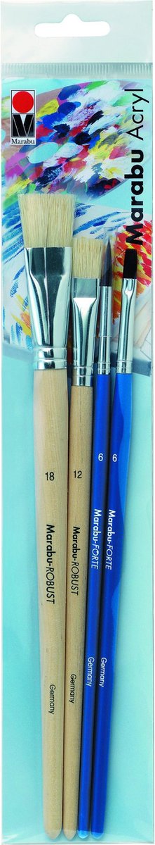 Set de penselen acryl - Penseel robust  plat taille 12  18