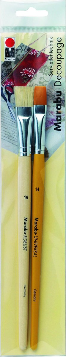 Set de penseel decoupage serviettentechniek - Marabu-Robust  plat taille 16