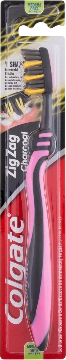 Colgate Tandenborstel 360 blauwe Charcoal Medium pack van 3