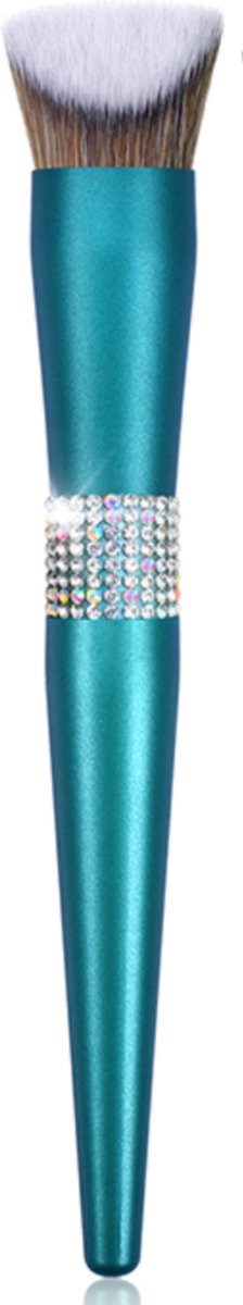 Foundation kwast met 2 schuine kanten | blauw