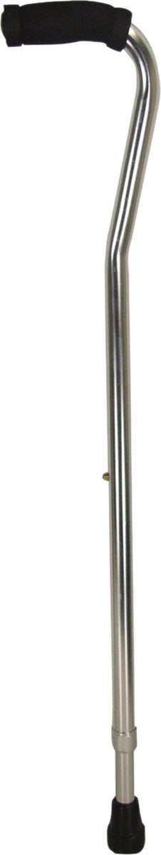 Uitschuifbare wandelstok met foam handvat - zilver