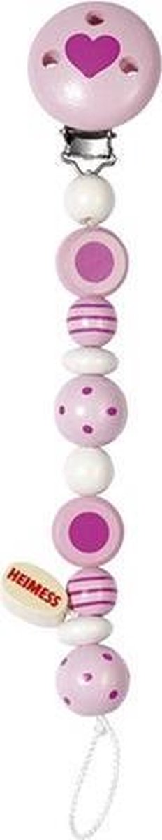 Heimess Fopspeenketting Gestreepte Gestipte Roze Kralen 21cm