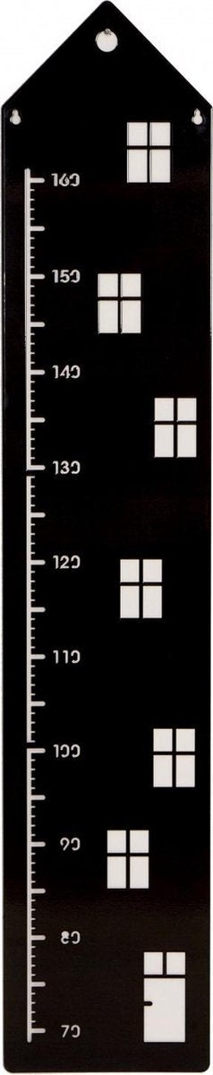 Roommate Groeimeter Huis Zwart Metaal 113 X 22 Cm