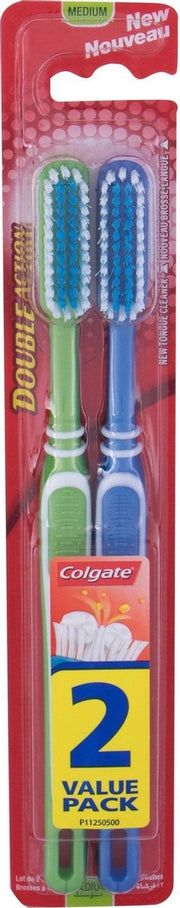 Colgate - Double Action Medium Toothbrush ( 2 Ks ) - Toothbrush With Shaped Bristles