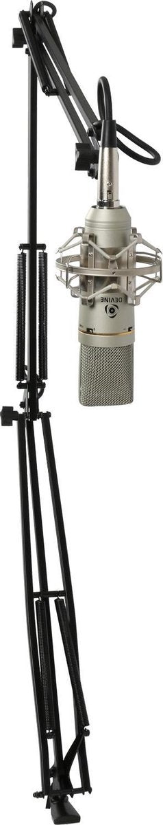 De Innox IVA 10 XLR betreft een broadcast statief die inclusief XLR kabel en hardware geleverd wordt. U kunt het statief aan het tafelblad bevestigen met behulp van de meegeleverde tafelklem.